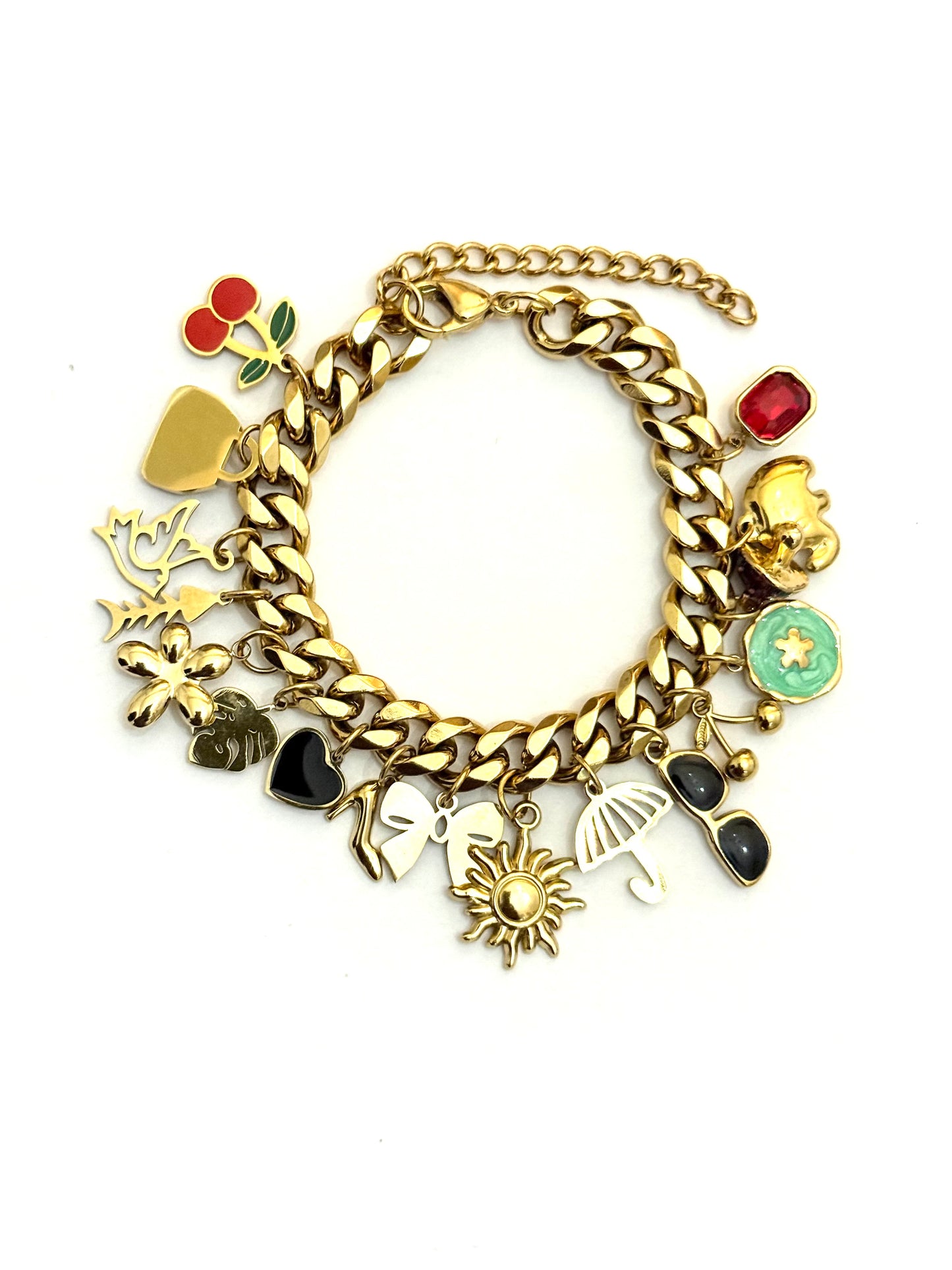 Fully Loaded Gold Charm Bracelet